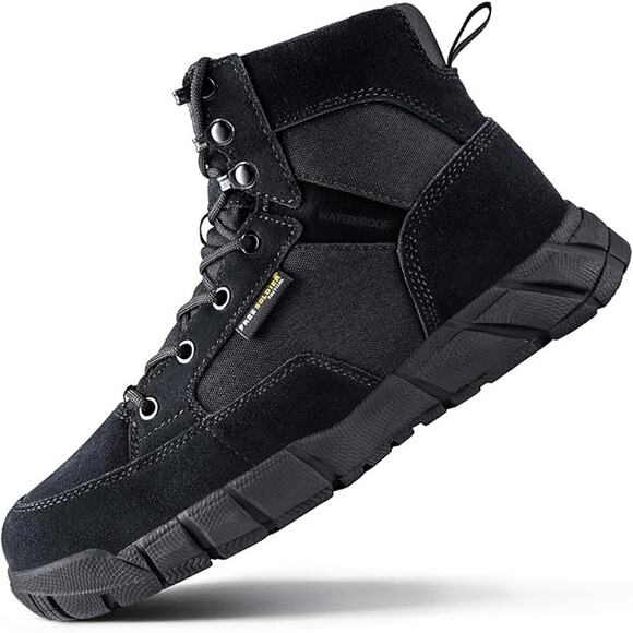 Hiking Work Men's Tactical Boots 6 Inches Waterproof Military Outdoors 10W BLACK - Picture 1 of 9